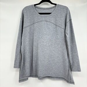 Lululemon Womens Gray Active Casual  Lounge Hit Unwind Shirt Top Sz 4 Excellent!